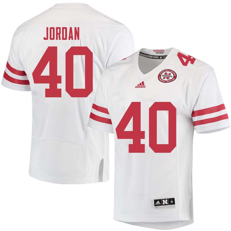 Men #40 Grant Jordan Nebraska Cornhuskers College Football Jerseys Sale-White